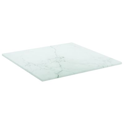 vidaXL fehér edzett üveg asztallap márványdizájnnal 30 x 30 cm 6 mm