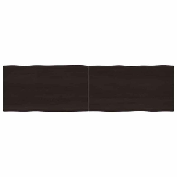 vidaXL sötétbarna kezelt tömör asztallap 220x60x(2-4) cm