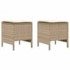 vidaXL 2 db Kerti l&aacute;btart&oacute; PE Rattan Beige &eacute;s kr&eacute;m