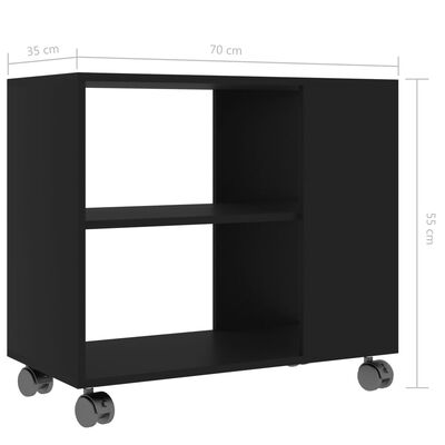 vidaXL fekete szerelt fa kisasztal 70 x 35 x 55 cm