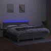 vidaXL vil&aacute;gossz&uuml;rke sz&ouml;vet rug&oacute;s &eacute;s LED-es &aacute;gy matraccal 160x200 cm