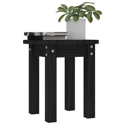 vidaXL fekete tömör fenyőfa dohányzóasztal Ø 35 x 35 cm
