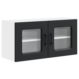 vidaXL Konyhaszekr&eacute;ny t&aacute;rol&oacute;val Kalmar Fekete 80 x 31 x 40 cm Faanyag