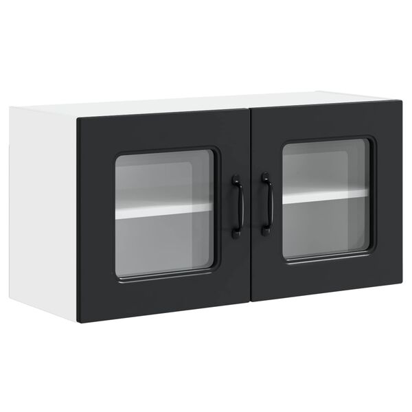 vidaXL Konyhaszekr&eacute;ny t&aacute;rol&oacute;val Kalmar Fekete 80 x 31 x 40 cm Faanyag