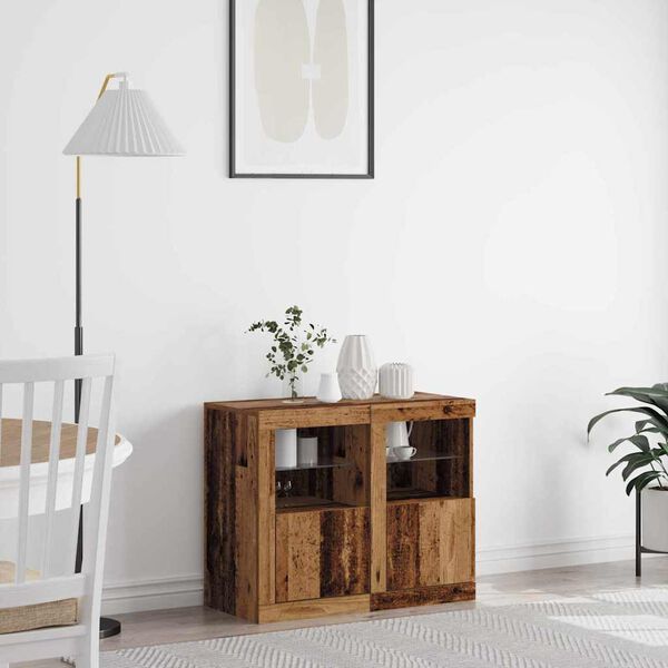 vidaXL LED t&aacute;lal&oacute; 2 pcs &Ouml;reg fa 41 x 37 x 67 cm Faanyag