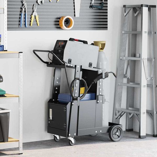 vidaXL Hegesztőkocsi Fekete 90 x 46 x 96 cm Acél