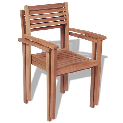 vidaXL 2 db rakásolható tömör tíkfa kerti szék