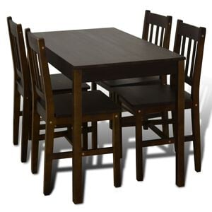 Fa &Eacute;tkező Asztal 4 Sz&eacute;kkel / &eacute;tkező garnit&uacute;ra Barna