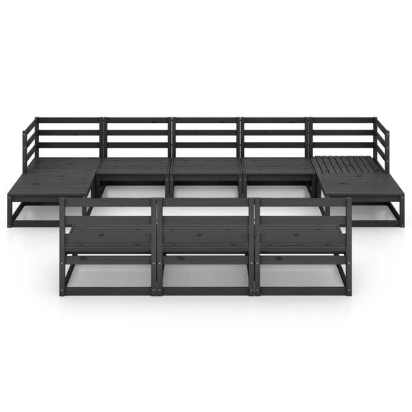 vidaXL 10 r&eacute;szes t&ouml;m&ouml;r fenyőfa kerti &uuml;lőgarnit&uacute;ra