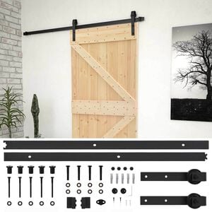 vidaXL Cs&uacute;sz&oacute; ajt&oacute; 90 x 210 cm T&ouml;m&ouml;r Fenyőfa Term&eacute;szetes &eacute;s Fekete
