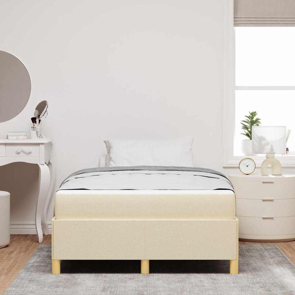 vidaXL Boxrug&oacute;s &aacute;gy matracmal Feh&eacute;r &eacute;s kr&eacute;m 120 x 190 cm Poli&eacute;szter