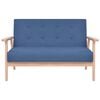 vidaXL 2 személyes kék szövet kanapé