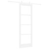 vidaXL Csúszó ajtó Fehér 73,5 x 211 cm Tömör fenyőfa és üveg