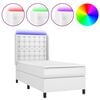 vidaXL feh&eacute;r műbőr rug&oacute;s &aacute;gy matraccal &eacute;s LED-del 100x200 cm