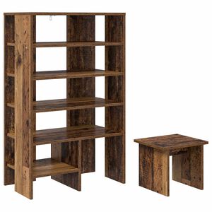 vidaXL Cipőszekr&eacute;ny 2 db 62 x 35 x 100 cm Szerelt Fa Antik Fa
