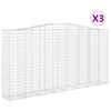 vidaXL 3 db &iacute;ves horganyzott vas gabion kos&aacute;r 400x50x200/220 cm