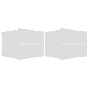 vidaXL 2 db feh&eacute;r szerelt fa &eacute;jjeliszekr&eacute;ny 40 x 30 x 30 cm