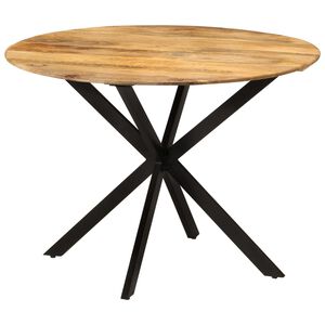 vidaXL t&ouml;m&ouml;r mang&oacute;fa &eacute;s ac&eacute;l &eacute;tkezőasztal &Oslash;110 x 78 cm
