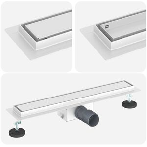 vidaXL 2 az 1-ben zuhanylefolyó Ezüst 60 cm Rozsdamentes acél 304