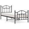 vidaXL fekete f&eacute;m &aacute;gykeret fej- &eacute;s l&aacute;bt&aacute;ml&aacute;val 90 x 190 cm