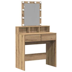 vidaXL Sminkt&uuml;k&ouml;r k&eacute;zműves t&ouml;lgy 80 x 41 x 144,5 cm Szerelt Fa