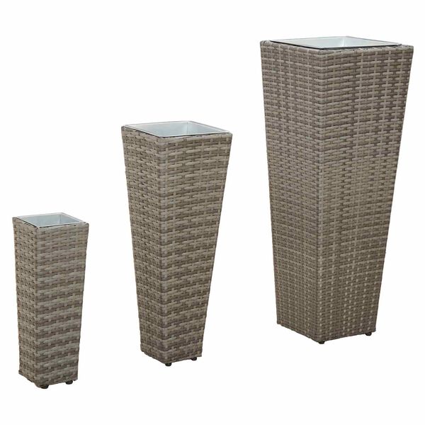 vidaXL K&uuml;lt&eacute;ri K&eacute;szlet 3 pcs F&eacute;m