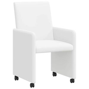 vidaXL Kerekes &Eacute;tkező Sz&eacute;kek 2 pcs Feh&eacute;r 57 x 66 x 94 cm Műbőr