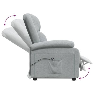 vidaXL világosszürke szövet felállást segítő fotel