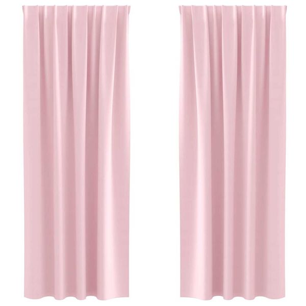 vidaXL Fekete F&uuml;gg&ouml;ny Gyűrűkkel 2 pcs Babar&oacute;zsasz&iacute;n 260 x 140 cm
