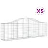 vidaXL 5 db &iacute;ves horganyzott vas gabion kos&aacute;r 200x30x60/80 cm