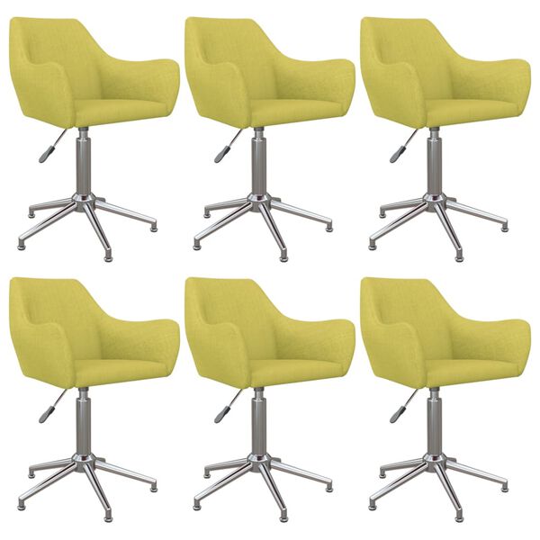 vidaXL 6 db z&ouml;ld sz&ouml;vet forg&oacute; &eacute;tkezősz&eacute;k