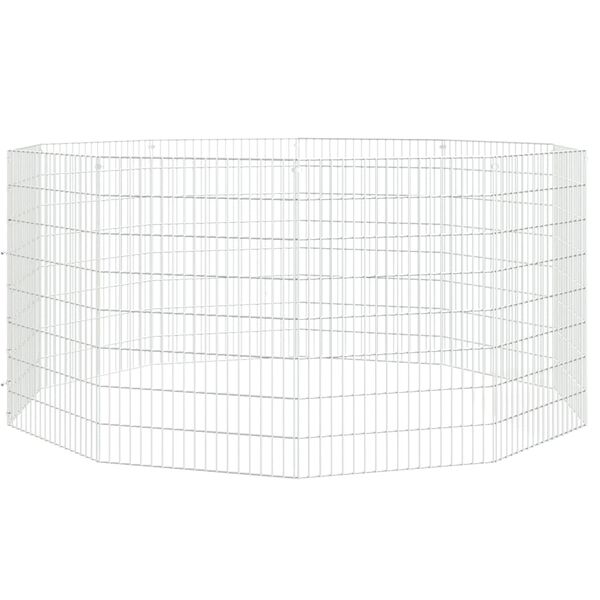 vidaXL 10 paneles horganyzott vas szabadon álló állatketrec 54 x 80 cm