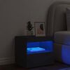 vidaXL fekete éjjeliszekrény LED-világítással 50 x 40 x 45 cm