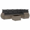 vidaXL 6 r&eacute;szes sz&uuml;rke polyrattan kerti &uuml;lőgarnit&uacute;ra p&aacute;rn&aacute;kkal