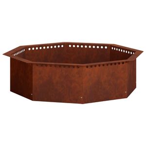 vidaXL Tűzrak&oacute; Gyűrű Rozsd&aacute;s 100 x 100 x 25 cm Időj&aacute;r&aacute;s&aacute;ll&oacute; Ac&eacute;l