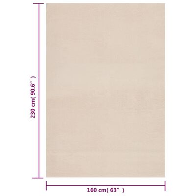 vidaXL bézs csúszásmentes rövid szálú mosható szőnyeg 160 x 230 cm