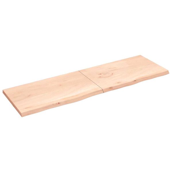 vidaXL kezeletlen tömör tölgyfa fali polc 200x60x(2-4) cm