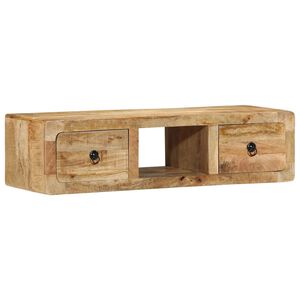 vidaXL t&ouml;m&ouml;r nyers mang&oacute;fa falra szerelhető TV-szekr&eacute;ny 100x32x25 cm