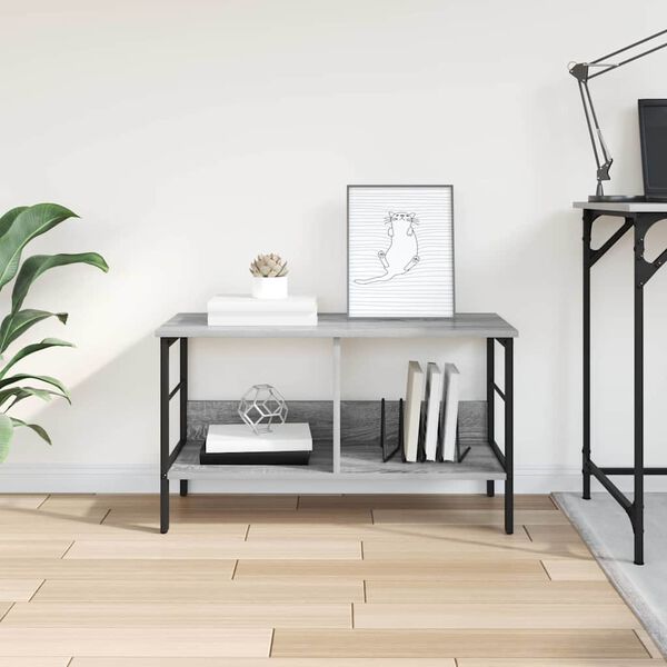 vidaXL K&ouml;nyvespolc Sz&uuml;rke Sonoma 82 x 32 x 47 cm Faanyag