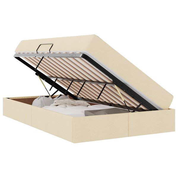 vidaXL &Aacute;gy t&aacute;rol&oacute;val &eacute;s matraccal Kr&eacute;m 120 x 200 cm Poli&eacute;szter