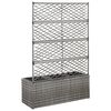 vidaXL szürke rácsos polyrattan magaságyás 3 kaspóval 83 x 30 x 130 cm