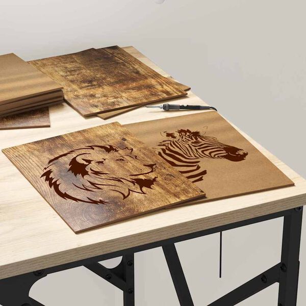 vidaXL Dekor Panelek 50 pcs F&uuml;st&ouml;lt t&ouml;lgy 15 x 21 x 0.27 cm Faanyag