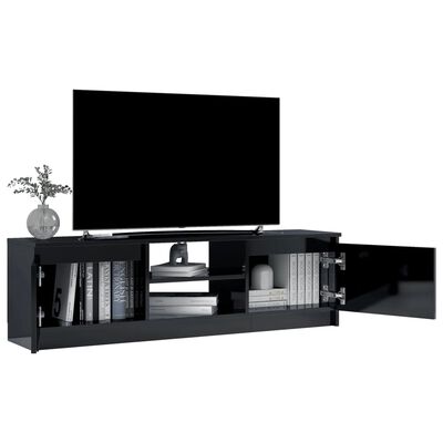 vidaXL magasfényű fekete forgácslap TV szekrény 120 x 30 x 35,5 cm