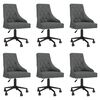 vidaXL 6 db sötétszürke bársony forgó étkezőszék