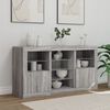 vidaXL szürke sonoma tálalószekrény LED-világítással 123 x 37 x 67 cm