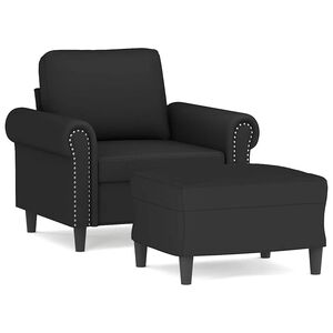 vidaXL fekete b&aacute;rsony kanap&eacute;fotel l&aacute;btart&oacute;val 60 cm