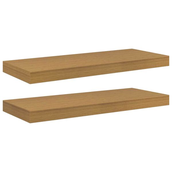 vidaXL Falpolc Falra szerelhető 2 pcs B&eacute;zs 60 x 23,5 x 4 cm Faanyag