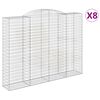 vidaXL 8 db íves horganyzott vas gabion kosár 300x50x220/240 cm