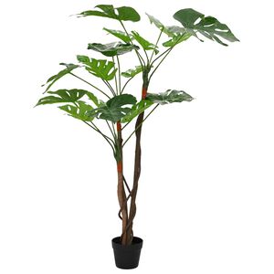 vidaXL Mesters&eacute;ges Monstera N&ouml;v&eacute;ny Z&ouml;ld 70 x 16 x 130 cm Sz&ouml;vet &eacute;s fa