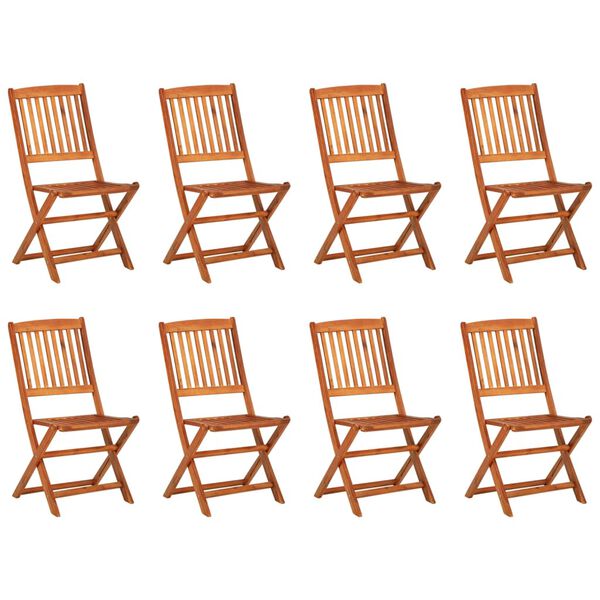 vidaXL 9 r&eacute;szes t&ouml;m&ouml;r ak&aacute;cfa kerti &eacute;tkezőgarnit&uacute;ra 220x90x75 cm